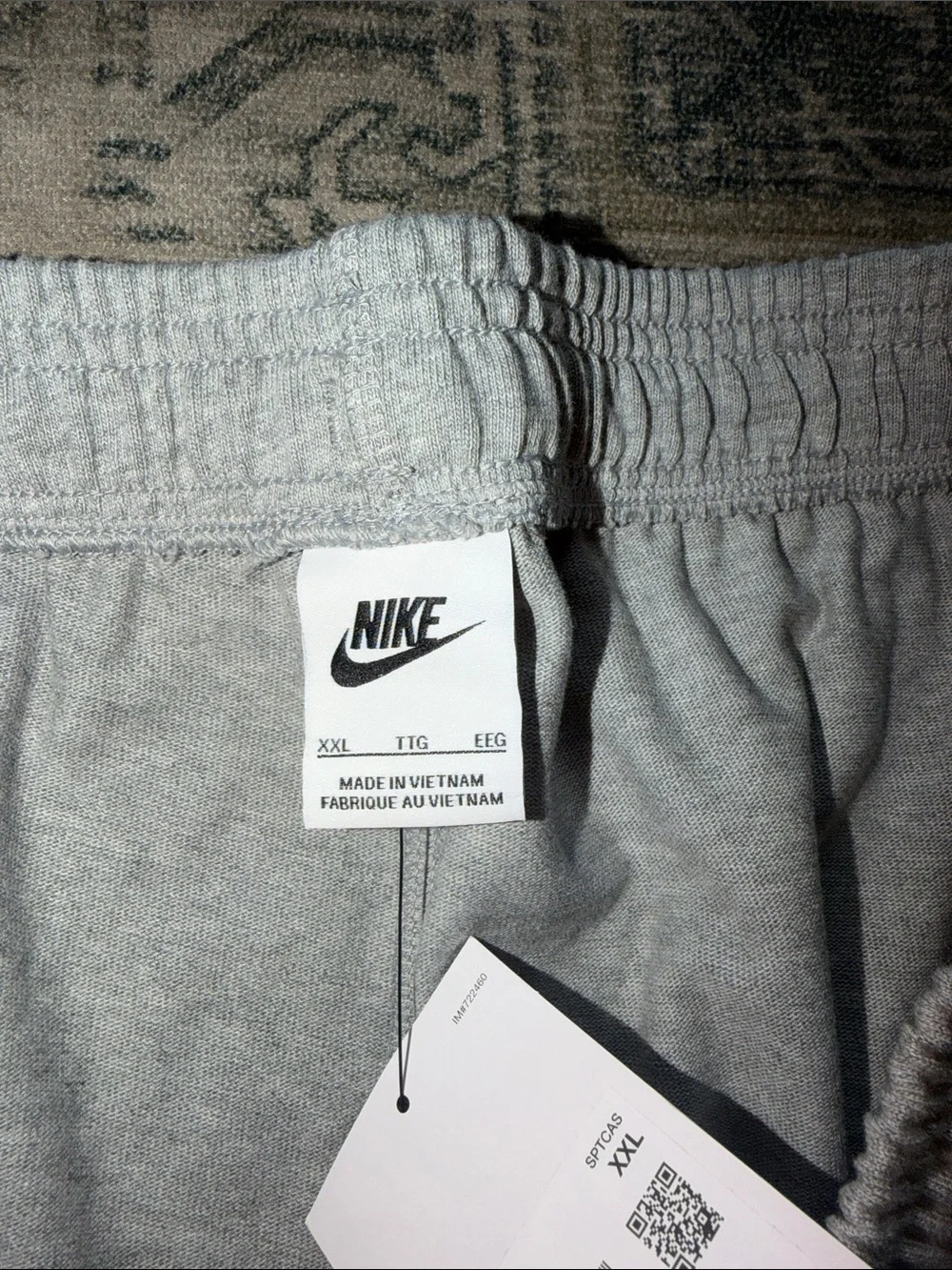 Nike Light Gray men’s Jogger Sweatpants with White Logo size XXL